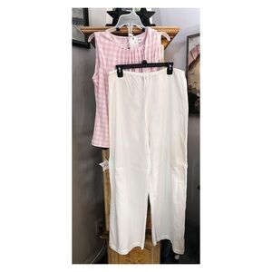 Tommy Bahama White Wide Leg Pants with Calvin Klein Top